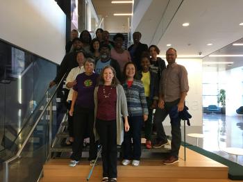 Group photo on Microsoft stairs