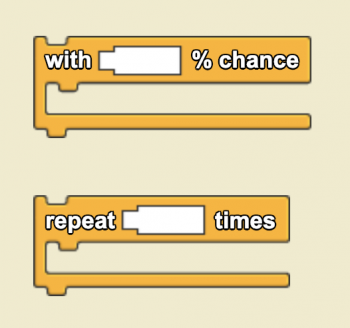 screen shot of with % chance block and repeat block 