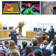 Screen shots of models and photo of students from Project GUTS collage