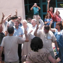 Photo of participants playing 27 Blind Mice