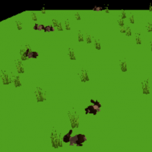 Screen shot from Project GUTS rabbits and grass model