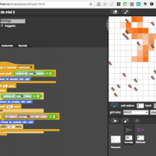Cellular screen capture showing ant simulation on a honey trap