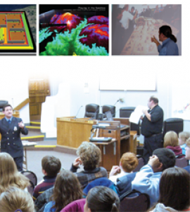 Screen shots of models and photo of students from Project GUTS collage